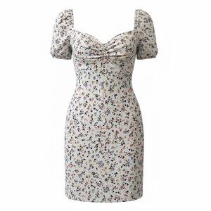 Wednesdays Girl Medium Flirty Floral White Baby Doll Women’s Dress